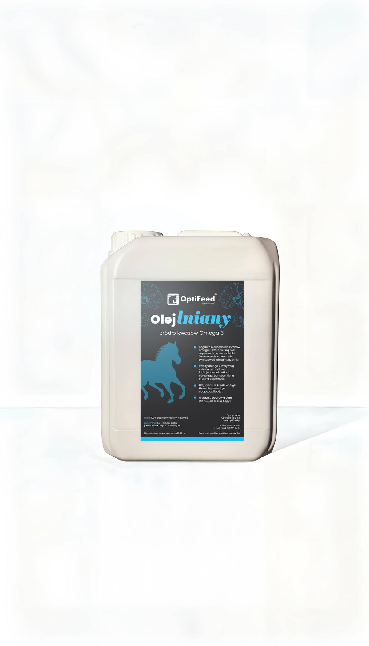 Omega 3 Olej Lniany dla koni 10 l