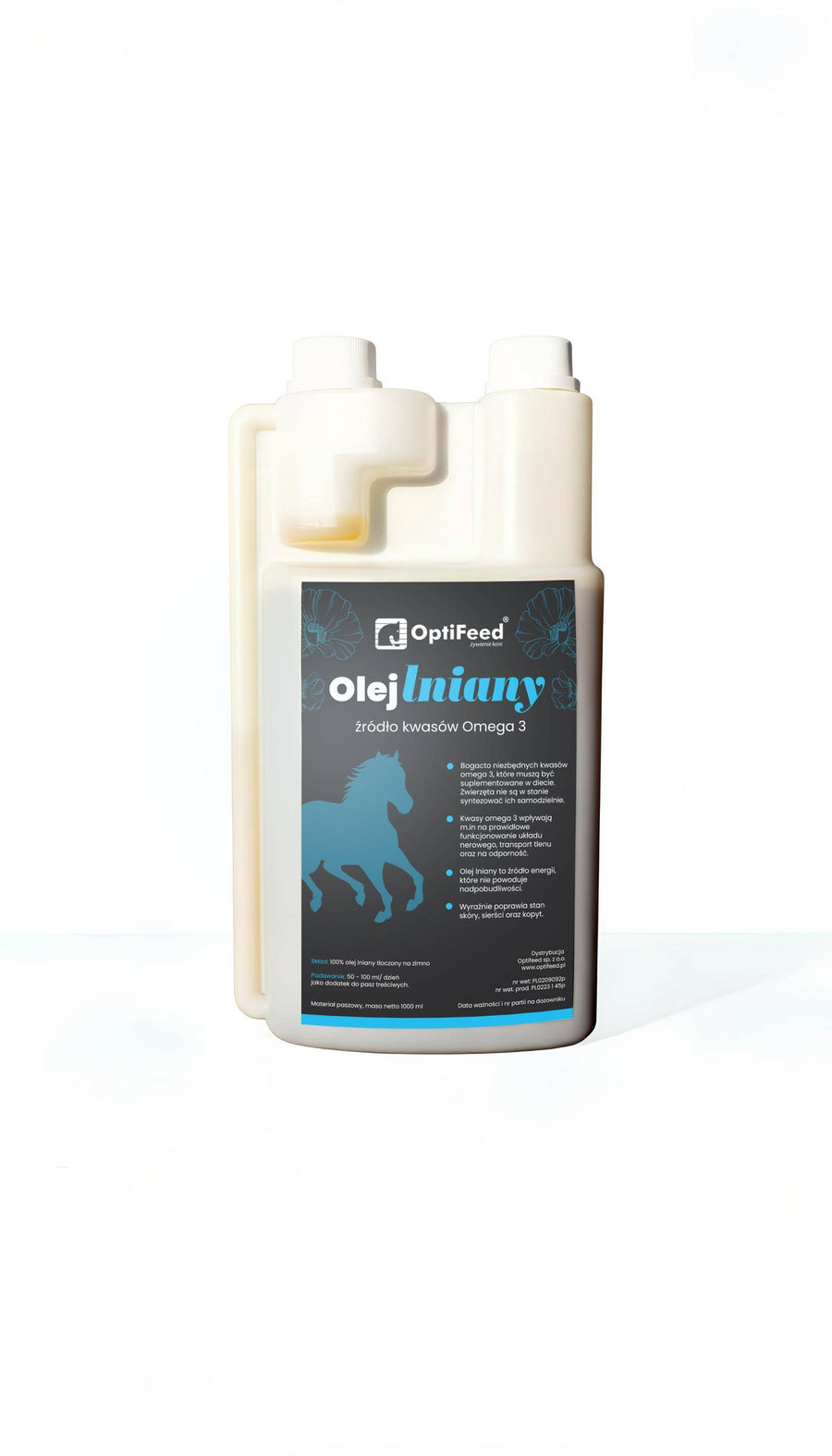 Omega 3 Olej Lniany dla koni — 1 l